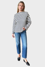 Load image into Gallery viewer, Bateau Top - Navy Stripe