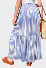 Load image into Gallery viewer, Shirred Skirt - Ocean Stripe