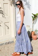 Load image into Gallery viewer, Shirred Skirt - Ocean Stripe