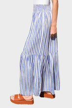 Load image into Gallery viewer, Shirred Skirt - Ocean Stripe