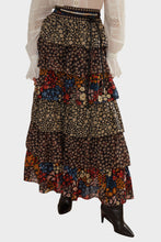 Load image into Gallery viewer, Jujus Garden Black Midi Skirt