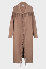 Load image into Gallery viewer, Wool Fringe Coat - Heathered Brown