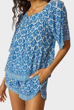 Load image into Gallery viewer, Tash Short - Fleur-De-Lis Blue