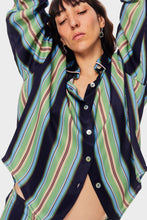 Load image into Gallery viewer, Pastelle Oversized Shirt - Teal Stripes