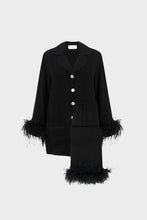 Load image into Gallery viewer, Party Pajama Set with Detachable Feathers - Black