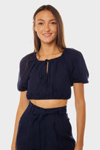 Load image into Gallery viewer, Rosa Blouse - Navy Linen