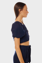 Load image into Gallery viewer, Rosa Blouse - Navy Linen
