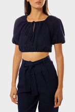 Load image into Gallery viewer, Rosa Blouse - Navy Linen