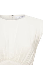 Load image into Gallery viewer, Gathered Seam Lace Inset Dress - White