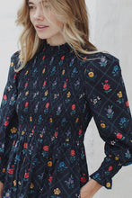 Load image into Gallery viewer, High Neck Isabel Dress - Midnight Trellis