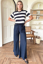 Load image into Gallery viewer, Essential Short Sleeve Crew - Wide Navy Stripe