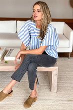 Load image into Gallery viewer, Basalie Top - Scallop Blue Stripe