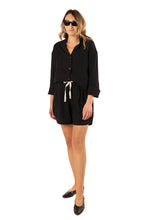 Load image into Gallery viewer, Linen Leisure Short Suit - Black
