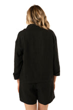 Load image into Gallery viewer, Linen Leisure Short Suit - Black
