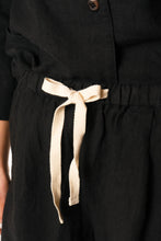 Load image into Gallery viewer, Linen Leisure Short Suit - Black