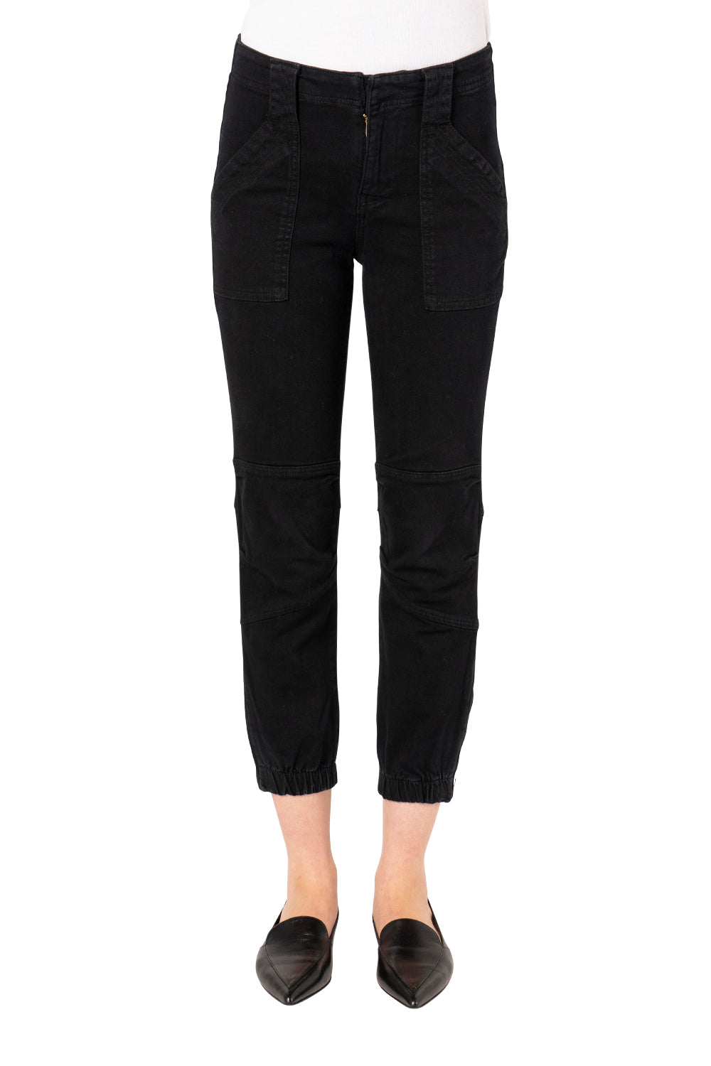 Banded Bottom Trapunto Pant Black Apothea