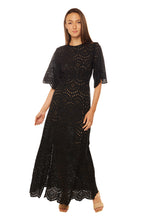 Load image into Gallery viewer, Lily Midi Dress - Marrakech Full Embroidery Nero
