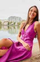 Load image into Gallery viewer, Rose Dress - Grape Linen
