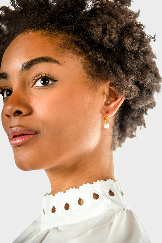 Mini Kate Hoops - Gold/Pearl