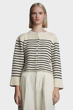 Load image into Gallery viewer, Faye Cardi - Ivory &amp; Navy Stripe
