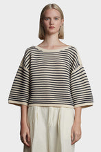 Load image into Gallery viewer, Elena Sweater - Ivory &amp; Navy Stripe
