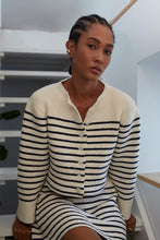 Load image into Gallery viewer, Faye Cardi - Ivory &amp; Navy Stripe
