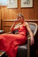 Load image into Gallery viewer, Apron Cargo Midi Dress - Red Linen
