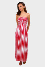 Load image into Gallery viewer, Le Bon Midi Dress - Bayou Stripe Red
