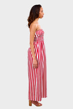 Load image into Gallery viewer, Le Bon Midi Dress - Bayou Stripe Red
