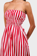 Load image into Gallery viewer, Le Bon Midi Dress - Bayou Stripe Red
