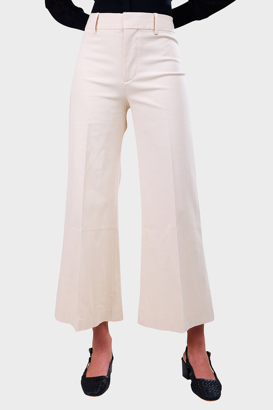 Le Crop Palazzo Trouser - Bone