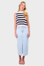 Load image into Gallery viewer, Lily Stripe Tank - Ivory &amp; Navy Stripe
