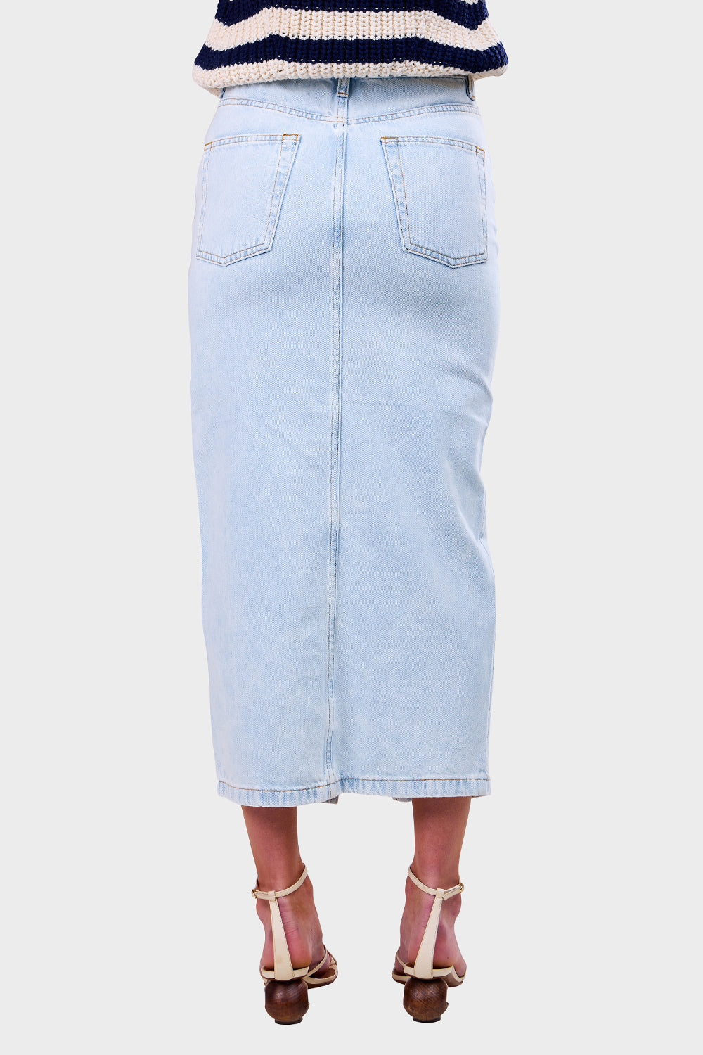 Niki Soft Bleached Denim Skirt - Bleached White – Apothea