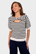 Load image into Gallery viewer, Iris Sweater - Ivory &amp; Black Stripe
