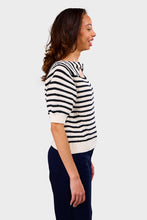 Load image into Gallery viewer, Iris Sweater - Ivory &amp; Black Stripe
