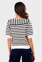 Load image into Gallery viewer, Iris Sweater - Ivory &amp; Black Stripe
