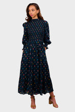 Load image into Gallery viewer, High Neck Isabel Dress - Midnight Trellis
