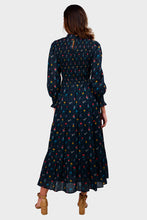 Load image into Gallery viewer, High Neck Isabel Dress - Midnight Trellis
