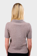 Load image into Gallery viewer, Lightweight Cashmere Short Sleeve V Neck Polo - Timber
