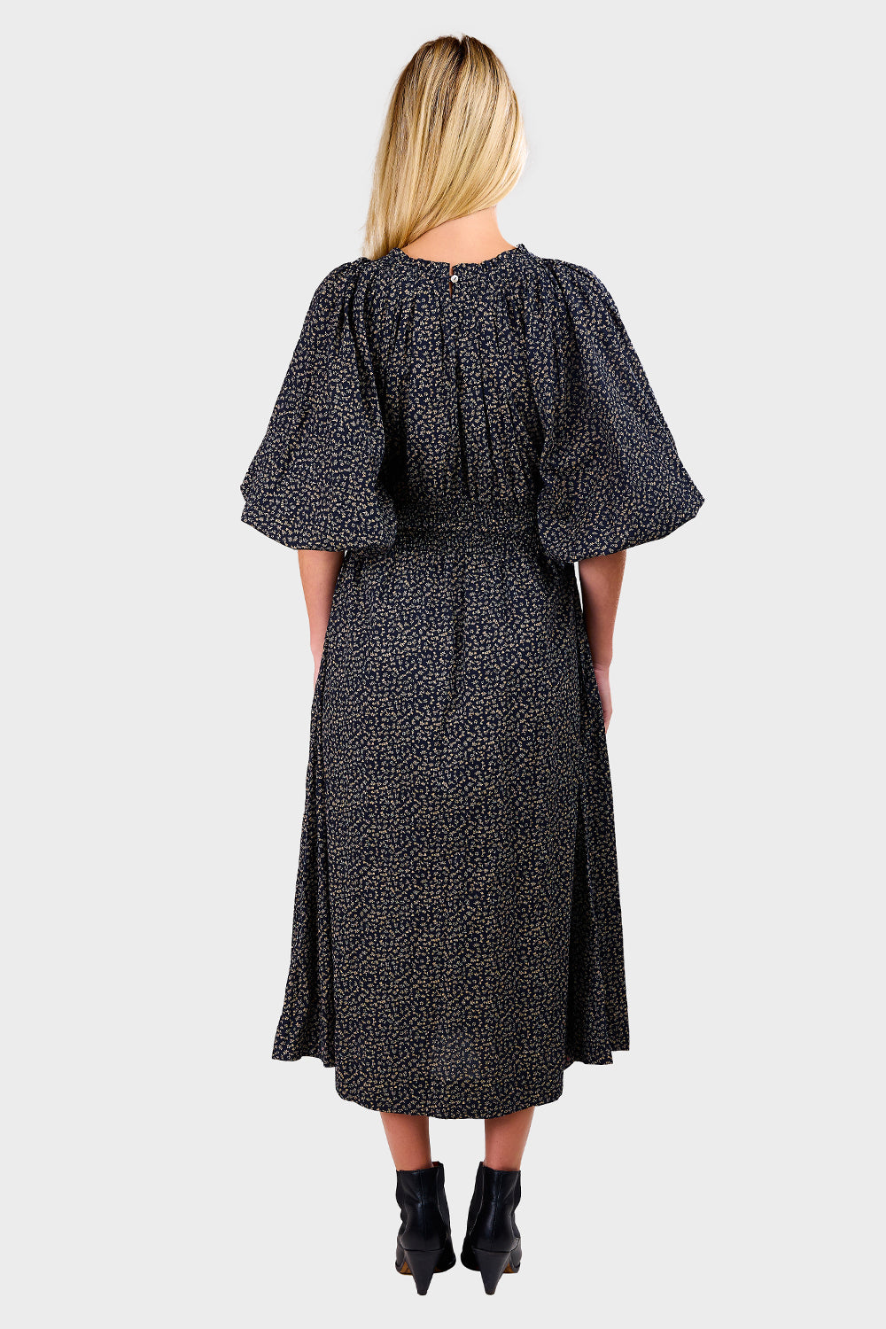 Carola Dress - Eline Print Black/Beige Apothea Carola Dress - Eline Print Black/Beige Apothea
