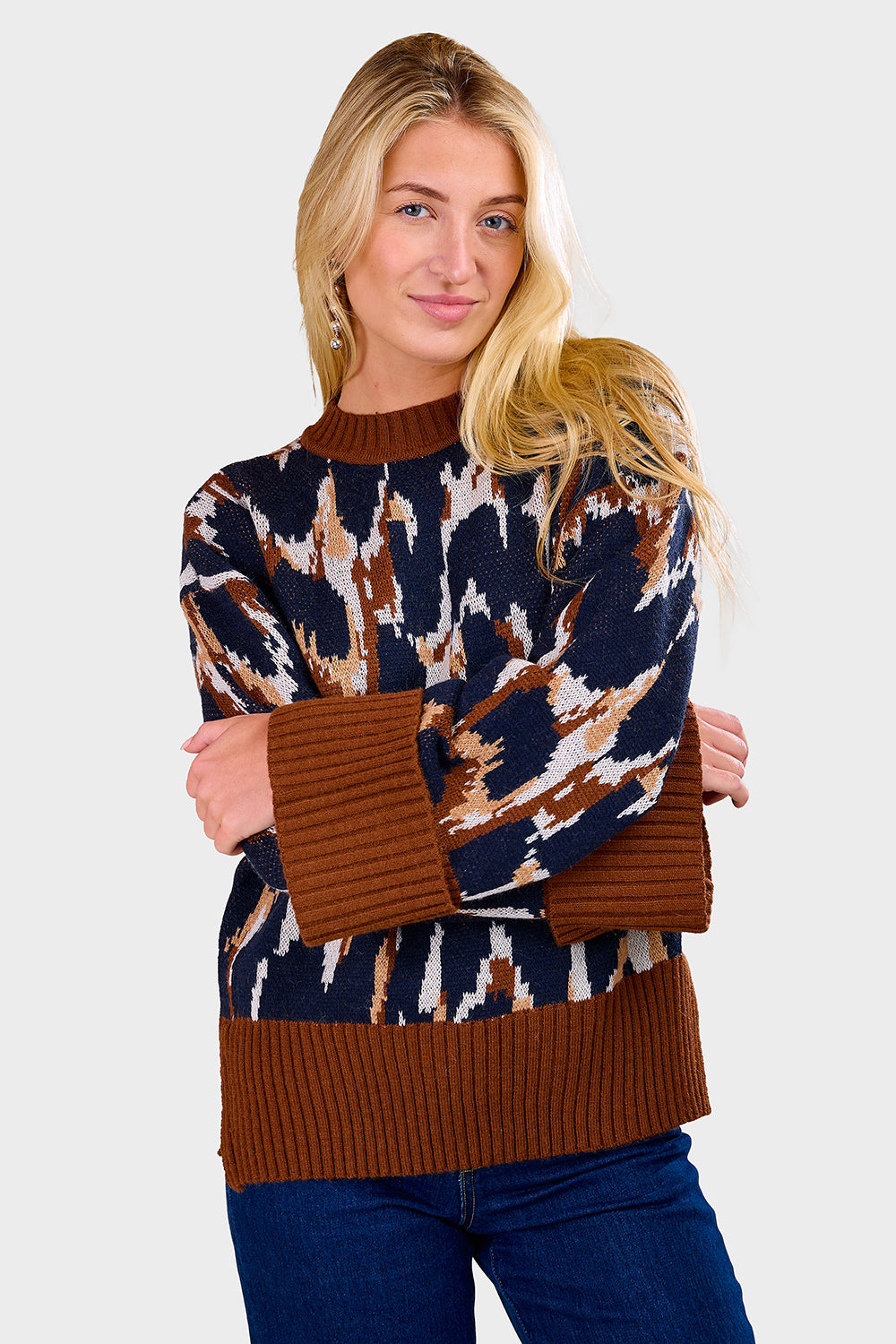 Leopard Print Knit Sweater