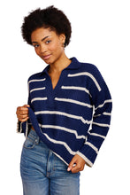 Load image into Gallery viewer, Byrnn Stripe Sweater - Navy &amp; Ivory Stripe
