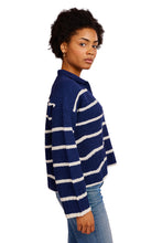 Load image into Gallery viewer, Byrnn Stripe Sweater - Navy &amp; Ivory Stripe
