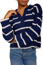 Load image into Gallery viewer, Byrnn Stripe Sweater - Navy &amp; Ivory Stripe
