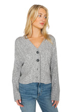 Load image into Gallery viewer, Wool Cashmere Marled Cable Cardigan - Frost Gray
