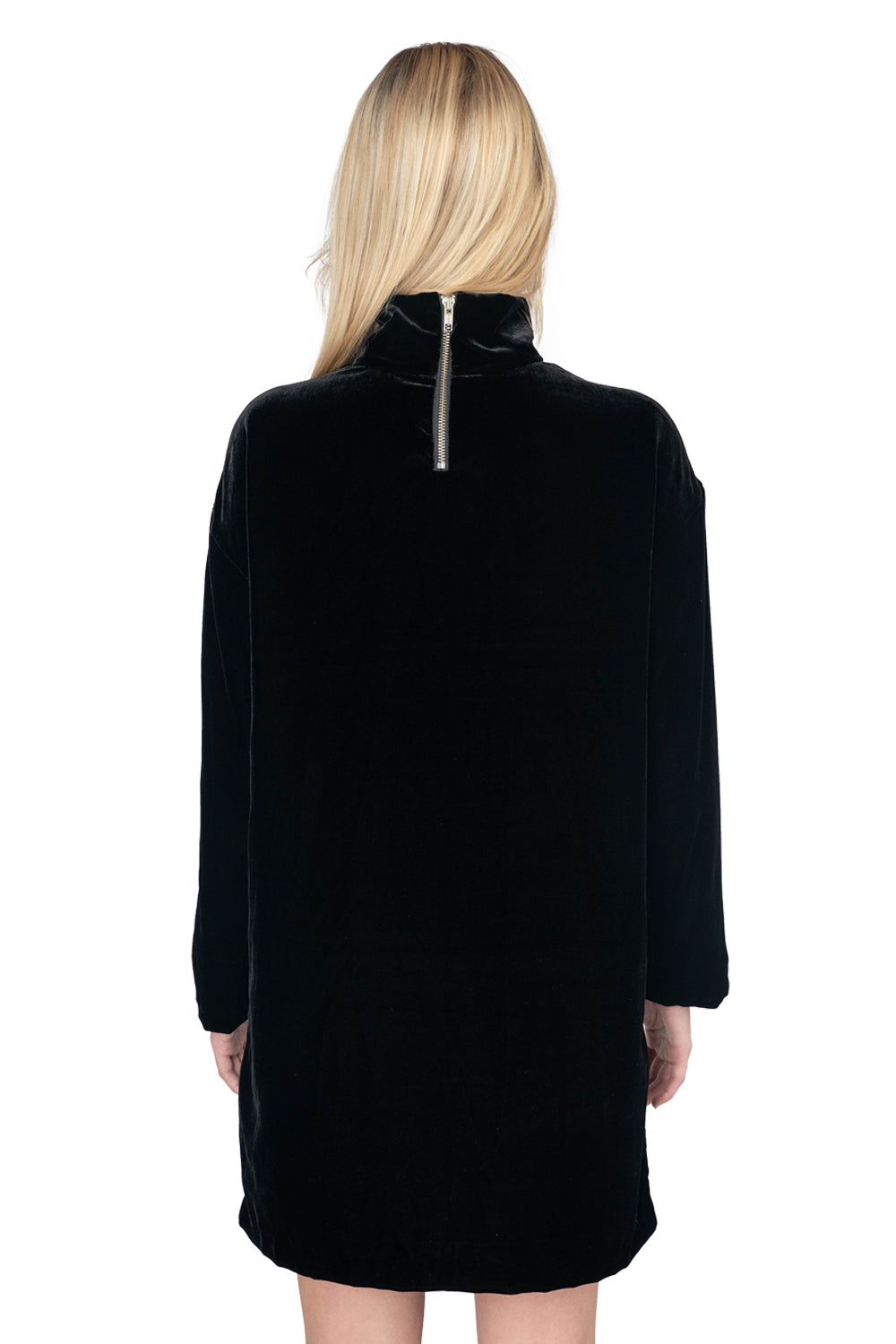 APOTHEA Edie Turtleneck Dress - Black Silk Velvet M APOTHEA Edie Turtleneck Dress - Black Silk Velvet M