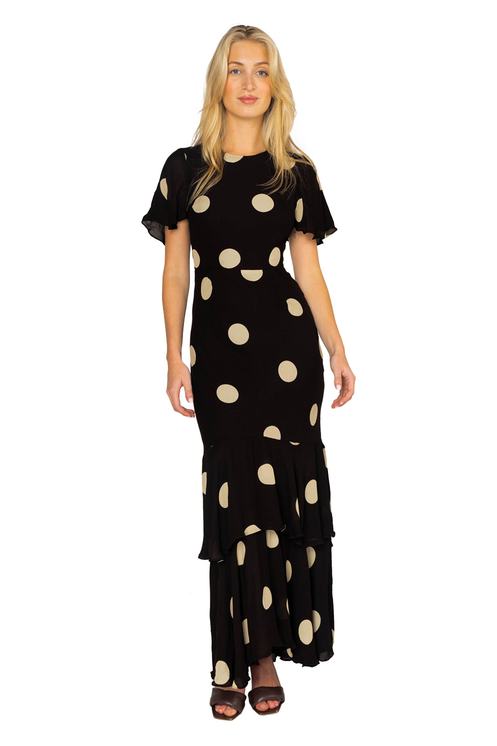 Esperanza Midi Dress - Veia Polka Dot Chocolate