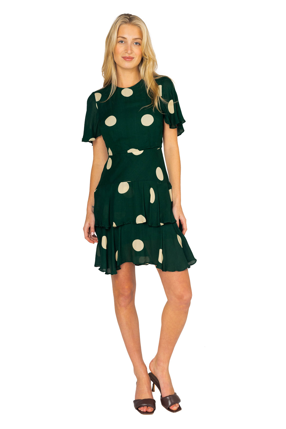 APOTHEA Mon Cheri Mini Dress - Veia Polka Dot Forest S APOTHEA Mon Cheri Mini Dress - Veia Polka Dot Forest S