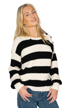 Load image into Gallery viewer, Aimee Sweater - Ivory + Black Stripe
