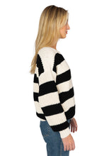 Load image into Gallery viewer, Aimee Sweater - Ivory + Black Stripe
